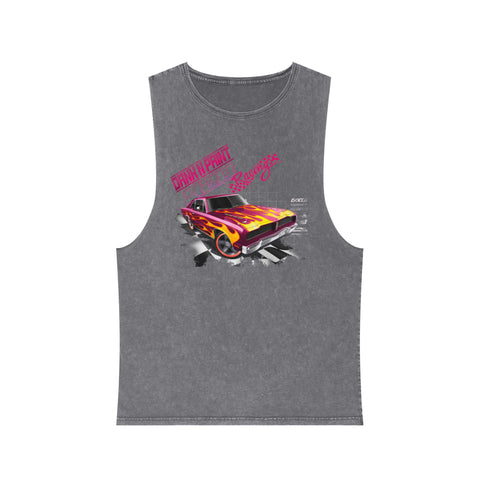 "Dank Racing red" Unisex Stonewash Tank Top