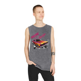 "Dank Racing red" Unisex Stonewash Tank Top