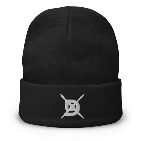 "Cross Brush" Embroidered Beanie