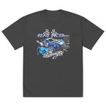 "Dank Racing Series blue" Oversized faded t-shirt