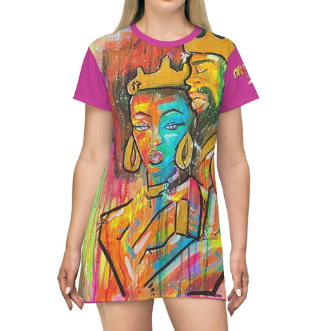 "Solid. Solid As A Rock" All Over Print T-Shirt Dress