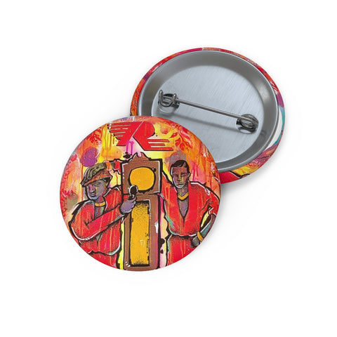 "Wickedest Band/Check The Clock" Custom Pin Buttons