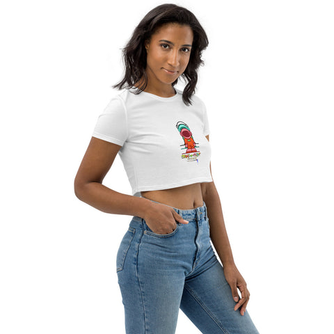 "Smackstronaut" logo Organic Crop Top