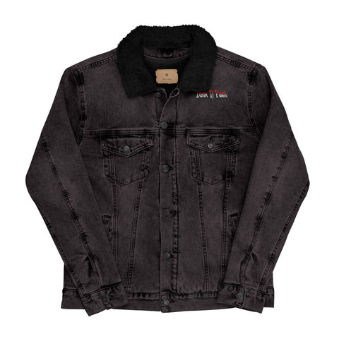 "Dank logo" Unisex denim sherpa jacket